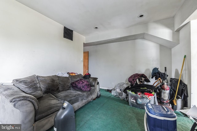 living room featuring carpet flooring