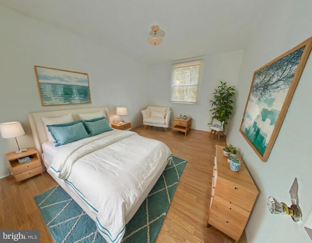 bedroom featuring hardwood / wood-style flooring