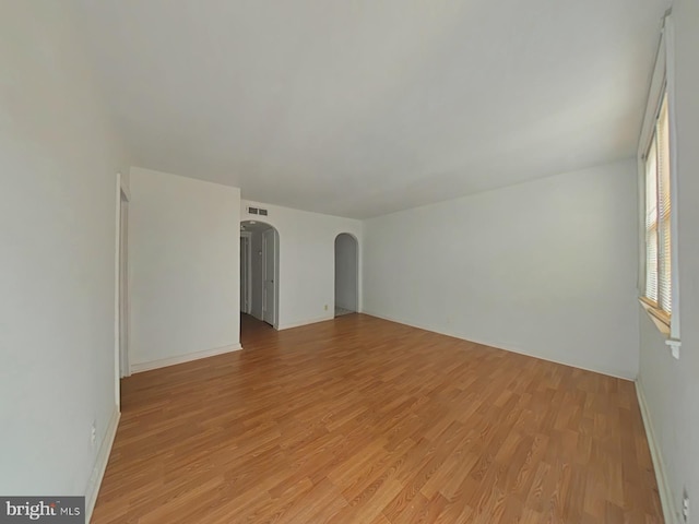 empty room featuring light wood-type flooring