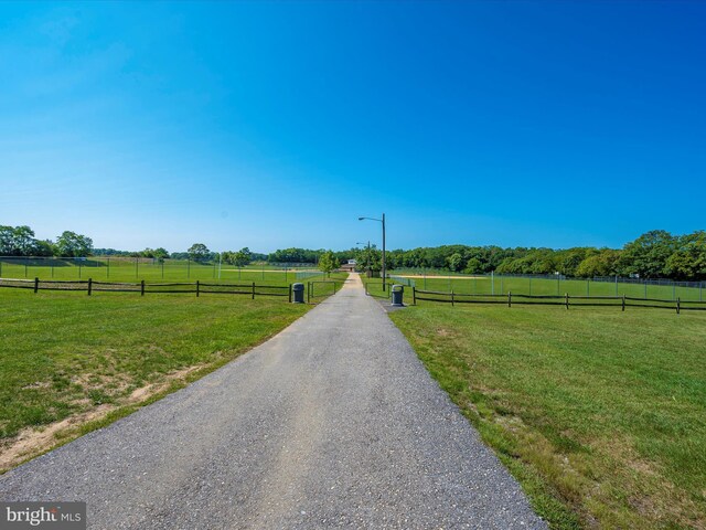 view of street featuring a rural view