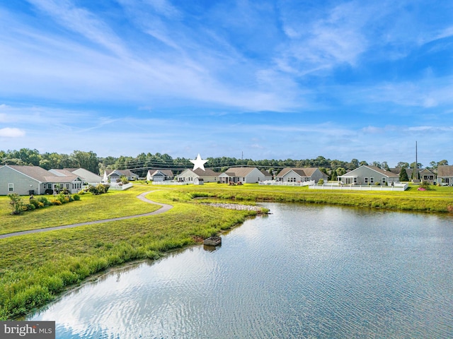 property view of water with a residential view