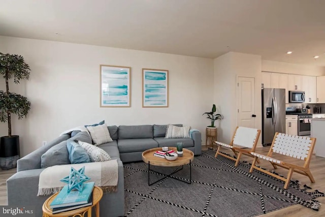 living room with wood-type flooring