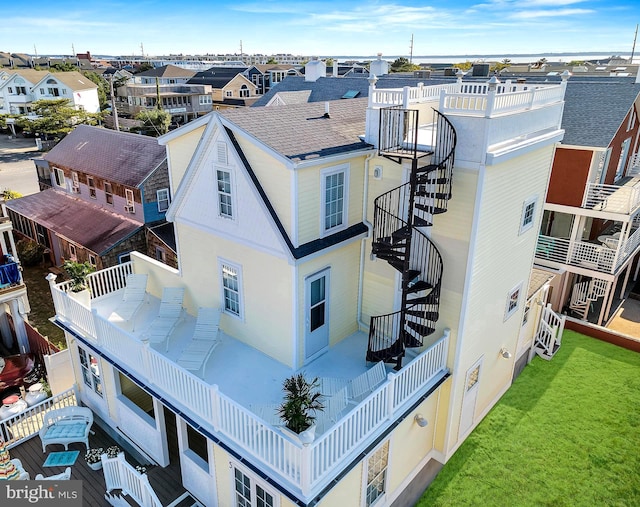 drone / aerial view with a residential view