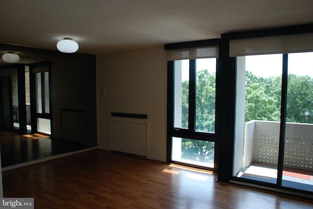 empty room featuring dark wood-type flooring