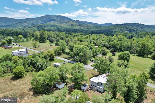 birds eye view of property featuring a mountain view