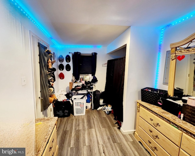 interior space with light hardwood / wood-style flooring