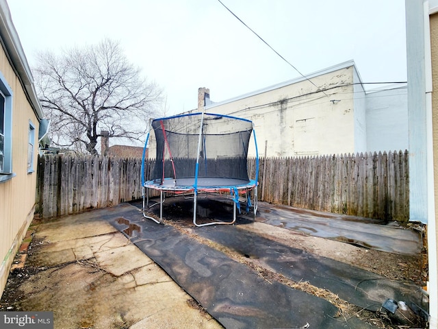 view of patio with a trampoline