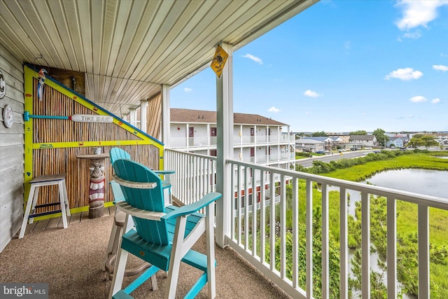 balcony with a water view