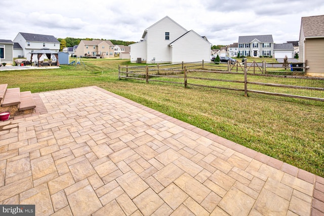 view of patio featuring a gazebo