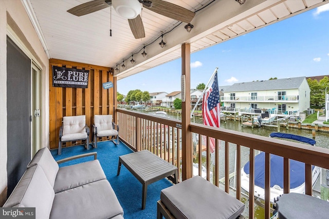 balcony with a water view