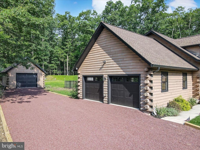 view of garage