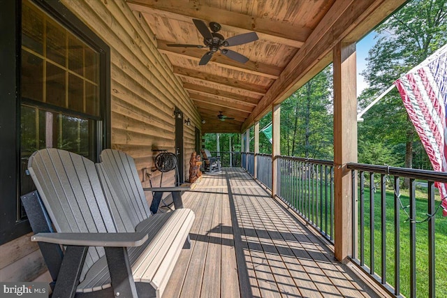 deck with ceiling fan