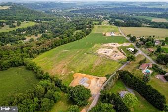 bird's eye view with a rural view