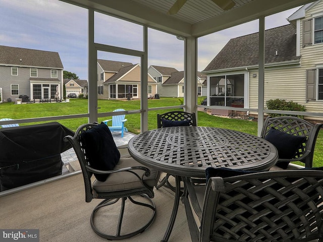 sunroom / solarium with a healthy amount of sunlight