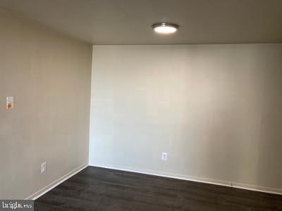 empty room with dark wood-type flooring