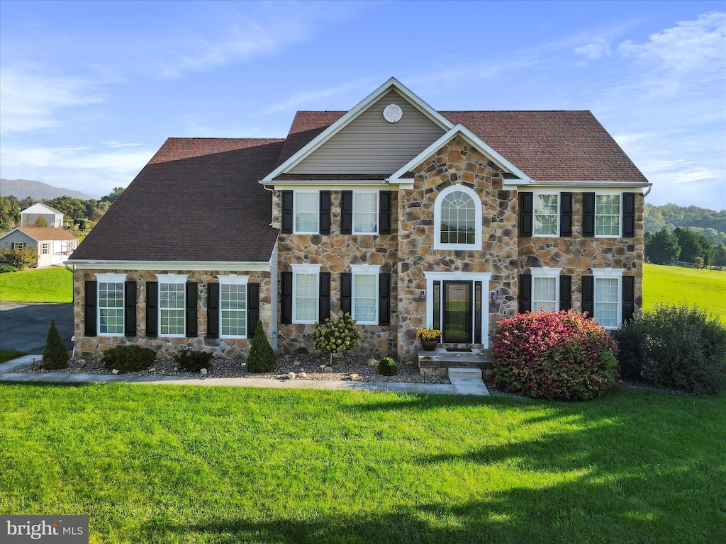 colonial house with a front yard