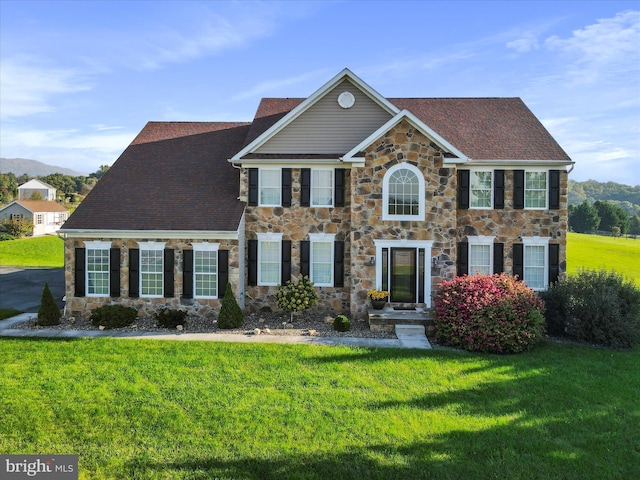 colonial house with a front yard