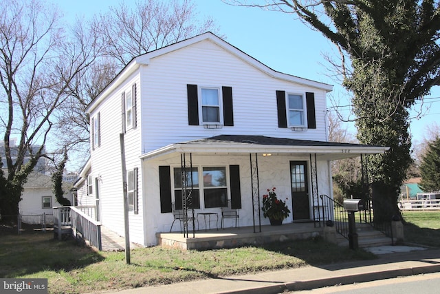 view of front of house featuring covered porch