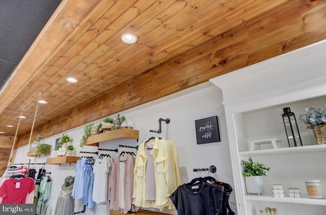 room details featuring wooden ceiling