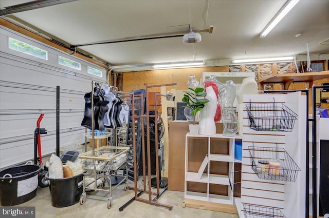 interior space featuring a garage door opener