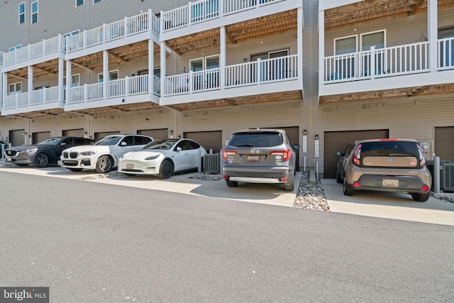 exterior space with a garage