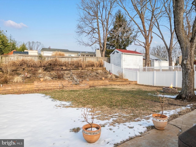 view of snowy yard