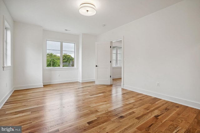 empty room featuring light hardwood / wood-style floors