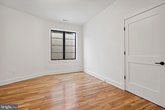 empty room featuring light hardwood / wood-style flooring