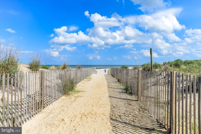 exterior space featuring a water view