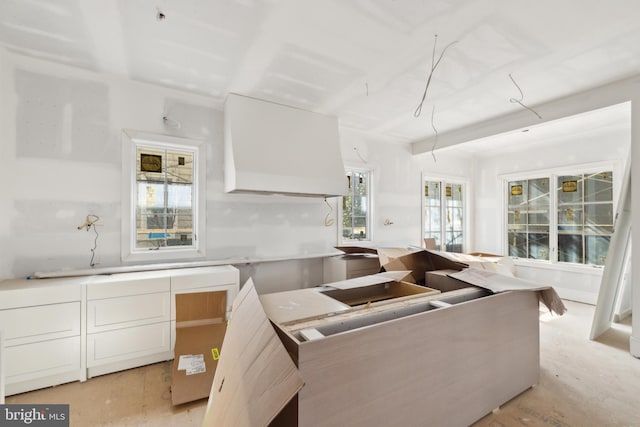 kitchen with white cabinetry