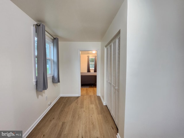 hall featuring light hardwood / wood-style floors