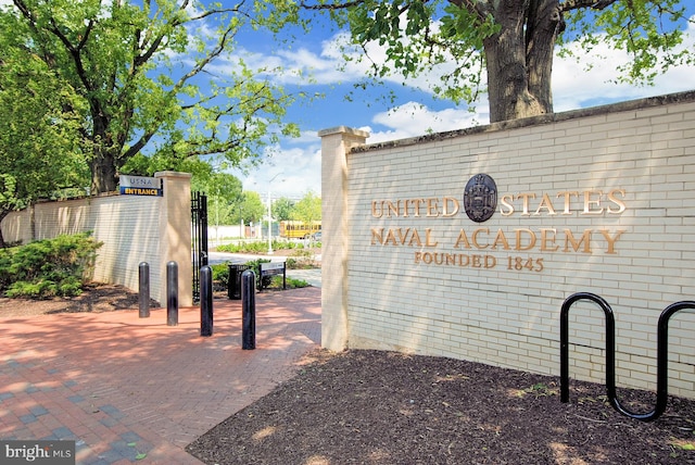 view of community sign