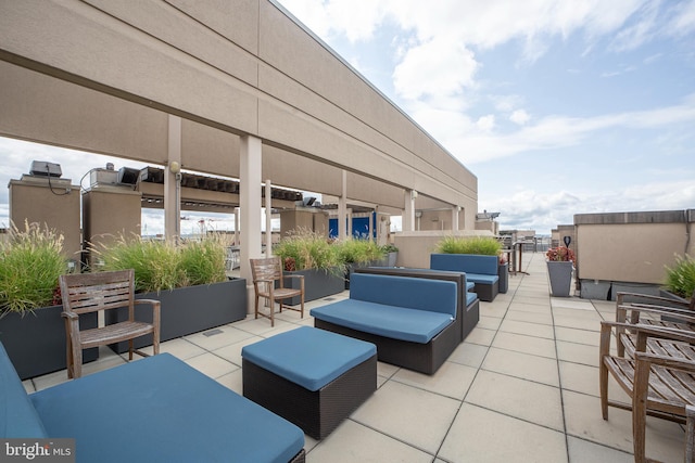 view of patio with an outdoor hangout area