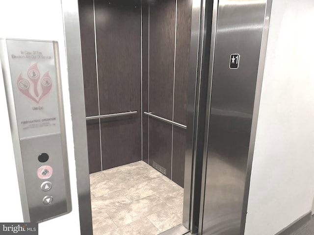 interior details featuring elevator