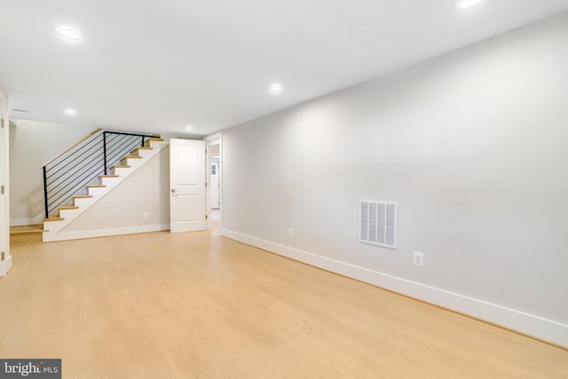 interior space with light hardwood / wood-style flooring