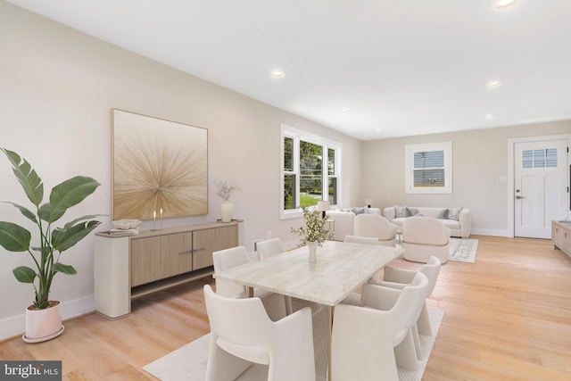 dining room featuring light wood-type flooring