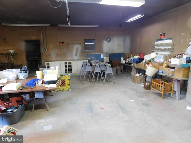 interior space with a workshop area