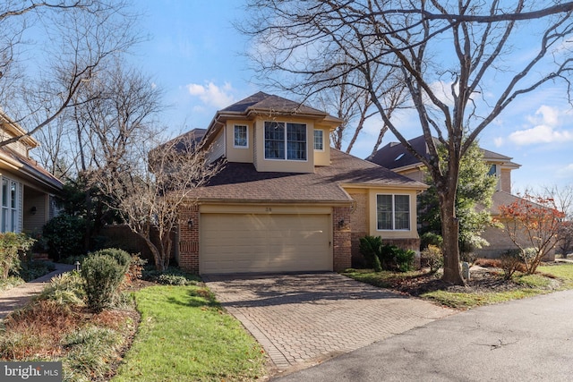 view of front of house with a garage