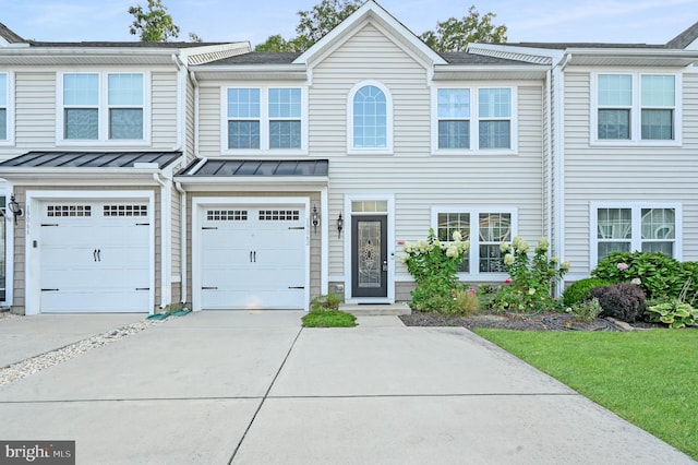 view of property with a garage