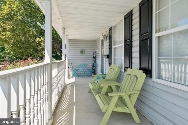 balcony featuring a porch