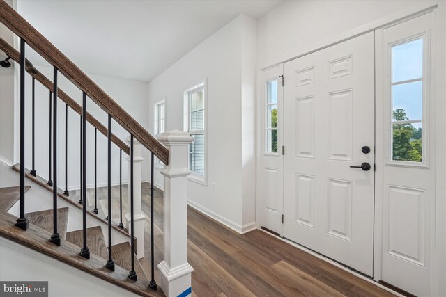 foyer featuring dark hardwood / wood-style flooring