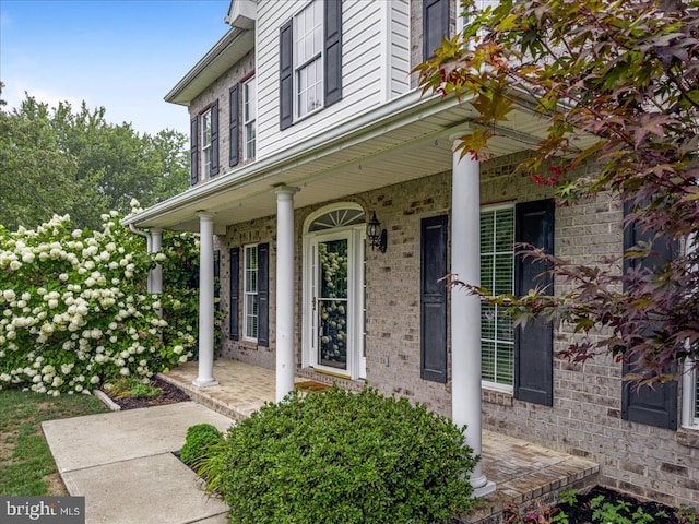 property entrance with a porch