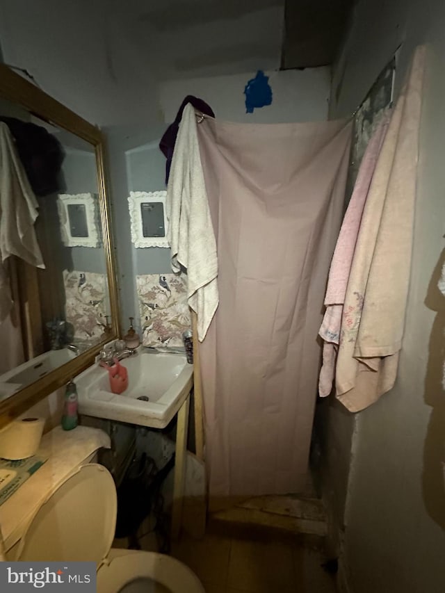 bathroom featuring a sink and toilet