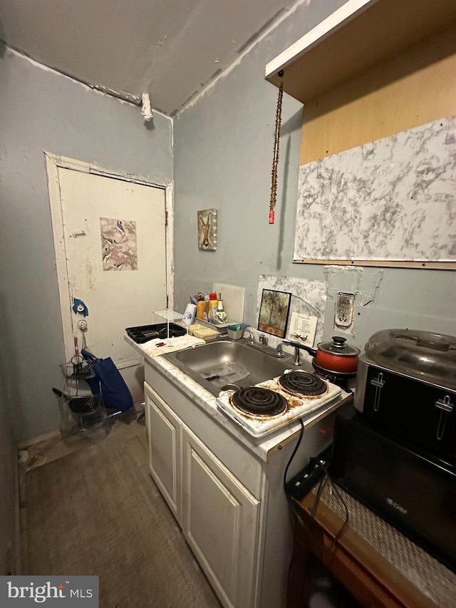 kitchen featuring light countertops and a sink