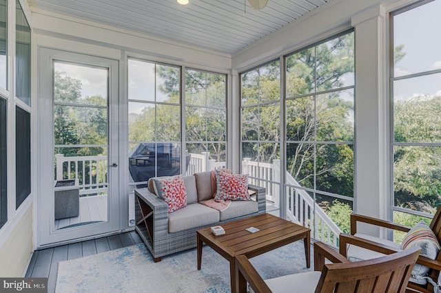 sunroom with a healthy amount of sunlight