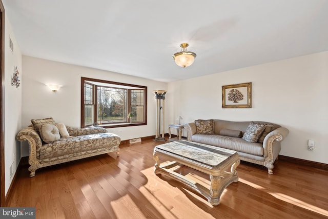 living room featuring hardwood / wood-style flooring