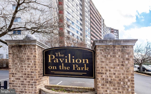 view of community sign