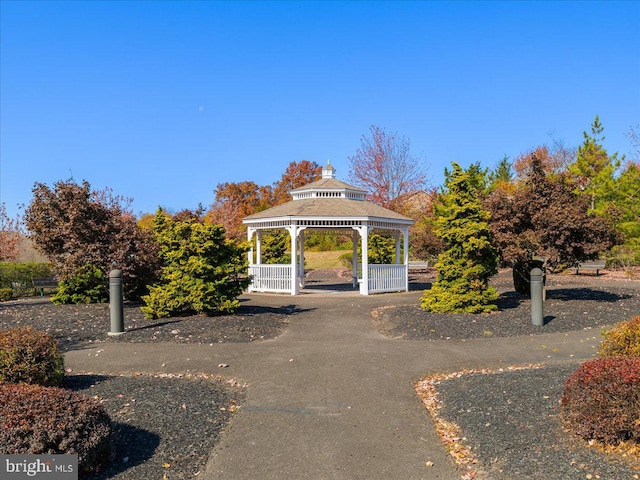 view of community featuring a gazebo