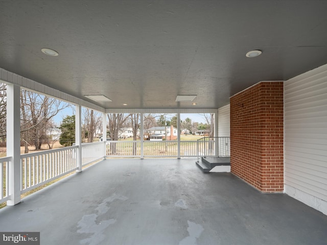 view of unfurnished sunroom