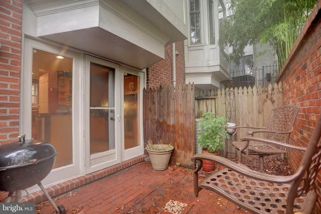 view of patio / terrace featuring french doors